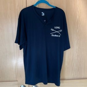 Men’s polyester button placket short sleeve shirt L